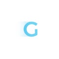 Pixel typography letter G logo. Technological modern font calligraphy