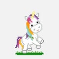 Pixel unicorn image for cross stitch and crochet