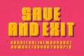 Pixel vector alphabet design, stylized like in 8-bit games. High contrast and sharp, retro-futuristic