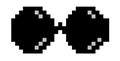 Pixel Vector Black And White Glasses. Vector Illustration. White Background.