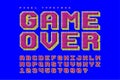 Pixel vector font design, stylized like in 8-bit games