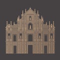 Pixel vector of Ruins of St. Paul, Macau Royalty Free Stock Photo