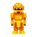 Pixel video game gold robot