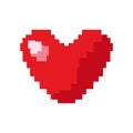 Pixel video game love heart