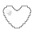 Pixel video game love heart