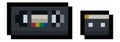 Pixel video tape and compact cassette - isolated 8 bit vectors Royalty Free Stock Photo