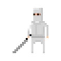 Pixel white ninja