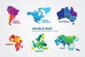 Pixel World map design Vector