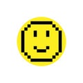 Pixel yellow smile minimalist vector illustration