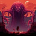 Pixelart Image: Snes Jrpg Boss Enemy In Dan Mumford Style