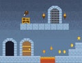 pixelart videogame castle scene