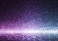 Pixelated Abstract Background with Purple and Blue Gradient and Glowing Floor Royalty Free Stock Photo