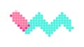 Pixelated Aqua Wave Pattern, Retro Digital Art Background, vector design Generative AI Royalty Free Stock Photo
