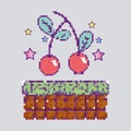 Pixelated cherries videogames item