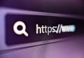 Pixelated closeup view of internet browser address bar with https and search icons Royalty Free Stock Photo