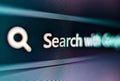 A pixelated closeup view of an internet browser UI with search input and secure lock icon Royalty Free Stock Photo