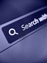A pixelated closeup view of an internet browser UI with search text and lock icon Royalty Free Stock Photo