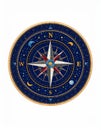 Pixelated Compass Rose with Celestial Design on White Background Directional Star Royalty Free Stock Photo