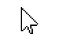 Pixelated computer mouse cursor icon on white
