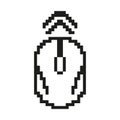 Pixelated Computer Mouse Icon. Mouse Click Symbol with Interaction Lines in Pixel Art Style. Digital Navigation and