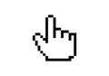 Pixelated cursor hand symbol on a white background Royalty Free Stock Photo