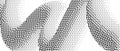 Pixelated curved gradient shape. Dotted dither squiggle texture background. Fluid undulate form for banner, poster