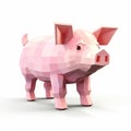 Pixelated 3d Pig Model With Mosaic-like Design Royalty Free Stock Photo