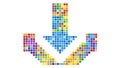 Pixelated Download Arrow: Digital Data Stream, vector design Generative AI Royalty Free Stock Photo