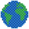 Pixelated earth globe icon