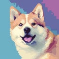 Pixelated Fauvist Shiba Inu Dog: Web-based Art Contest Winner