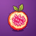 Passion Fruit Pixel Art: Vibrant 8-bit Game Item