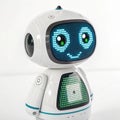 Pixelated futuristic AI assistant bot