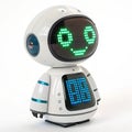 Pixelated futuristic AI assistant bot