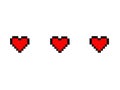 Pixelated game hearts Royalty Free Stock Photo