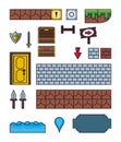 Pixelated game icons Royalty Free Stock Photo