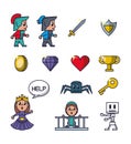 Pixelated game icons