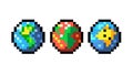 Pixelated Globes, Digital World, Retro Tech, vector design Generative AI Royalty Free Stock Photo