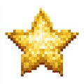 Pixelated Gold Star on White Background Royalty Free Stock Photo
