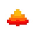 Pixel Art Fire, Burning Flame in 8-bit Style Royalty Free Stock Photo