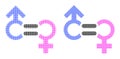 Pixel Halftone Genders Relation Symbol Icon