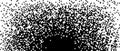 Pixelated halftone gradient background. Fading radial pixel texture. Dissolving black and white wallpaper. Vector