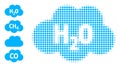 Dotted Halftone Water Cloud Icon and Additional Icons Royalty Free Stock Photo
