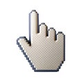 Pixelated Hand Cursor Icon on Black Background Royalty Free Stock Photo