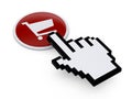 Pixelated hand mouse pointer on Royalty Free Stock Photo