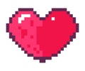 Pixelated heart for game interface, play life Royalty Free Stock Photo