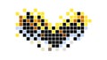 Pixelated Heart Icon in Yellow and Black Retro Style, vector design Generative AI Royalty Free Stock Photo