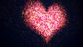 Pixelated heart shape on digital screen