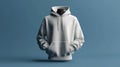 Pixelated Hoodie on Mannequin Abstract Geometric Pattern in Blue Background Royalty Free Stock Photo