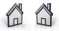 Pixelated house in perspective