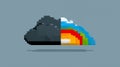 Pixelated image of a cloud split in two halves Royalty Free Stock Photo